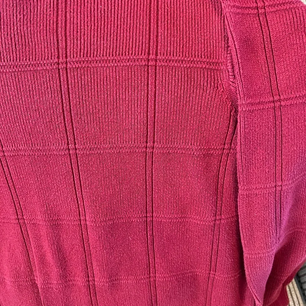 Vintage Arrow Red Square Knit Sweater Crew Neck Long Sleeve, Size XL